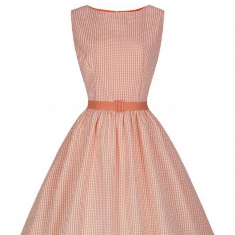 Lindy Bop Audrey dress in Orange Gingham